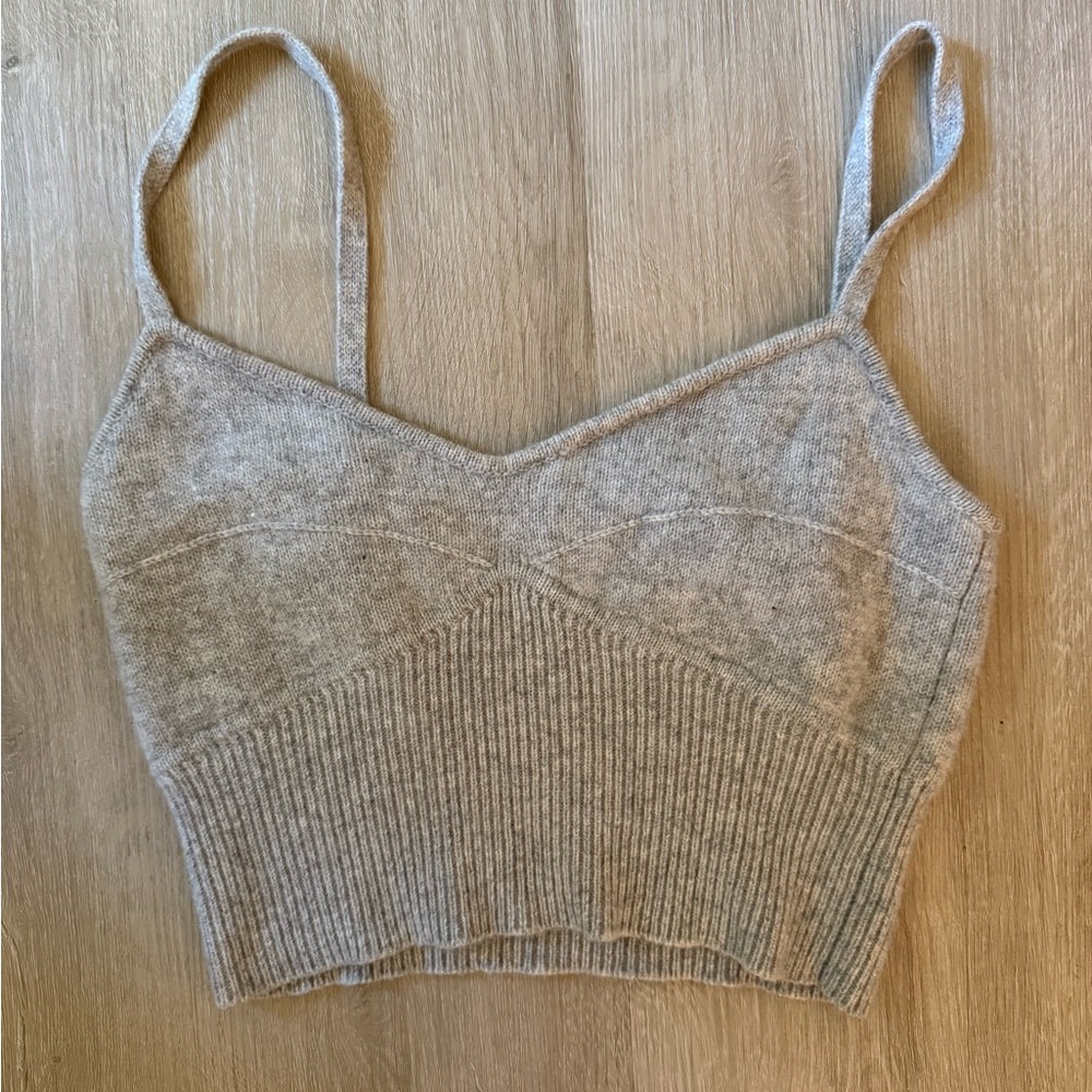 Reformation Gray Knit Cashmere Tank